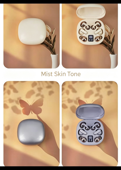 [1 Case, 6 Earbuds] 2026 New 3-in-1 AI Bluetooth Earbuds: Clip-on Design, Sleep-Friendly, Short-Stem, Ultra-Long Battery Life