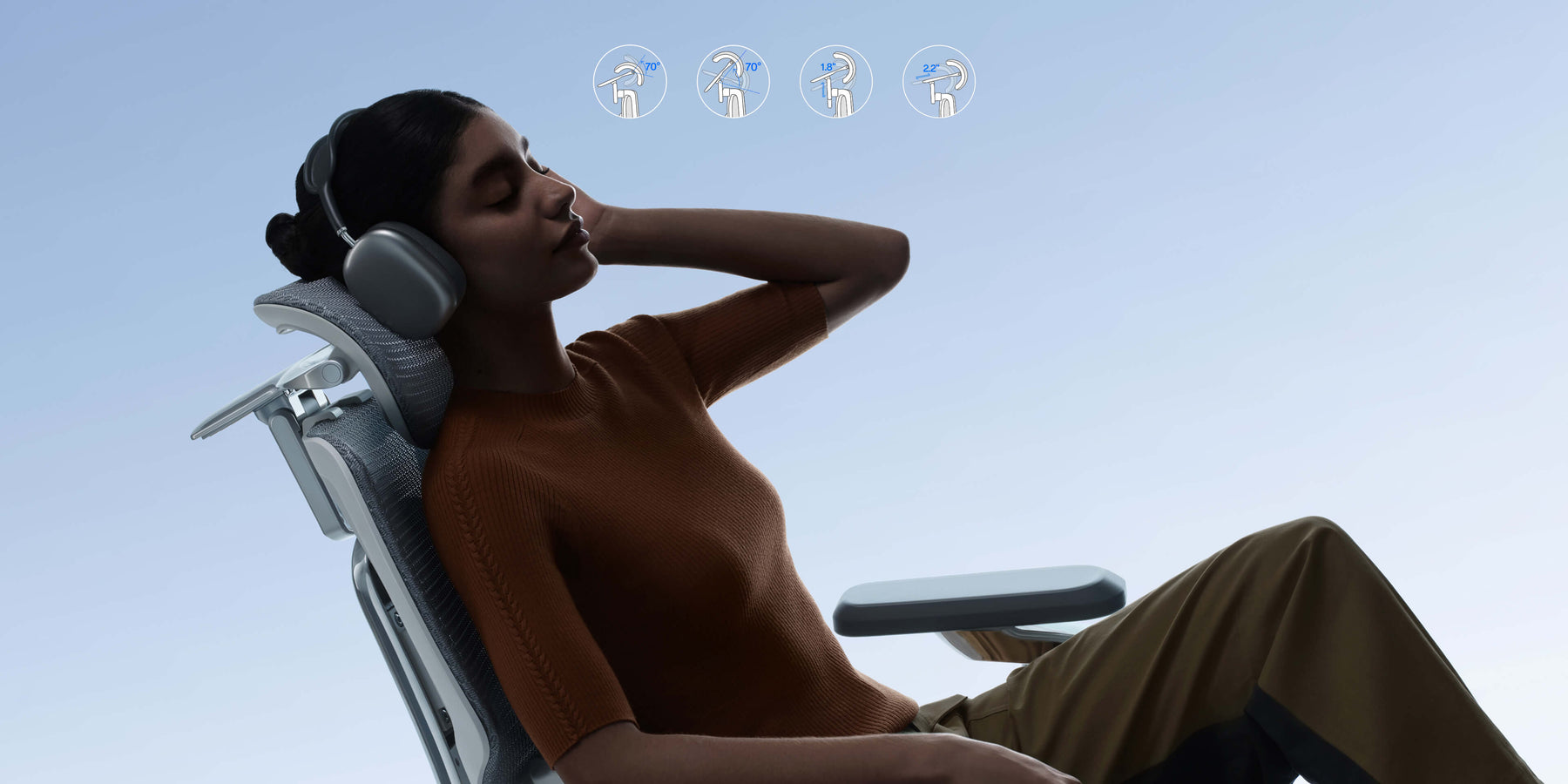 4D dual-axis headrest adjustment