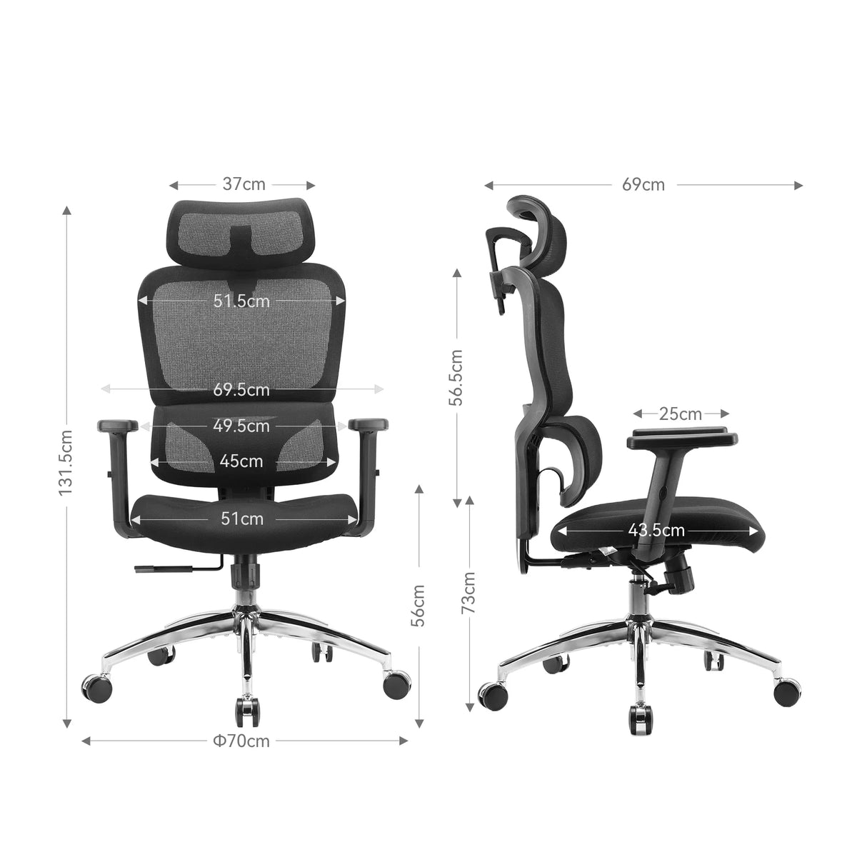 M56C Chaise de Bureau Ergonomique