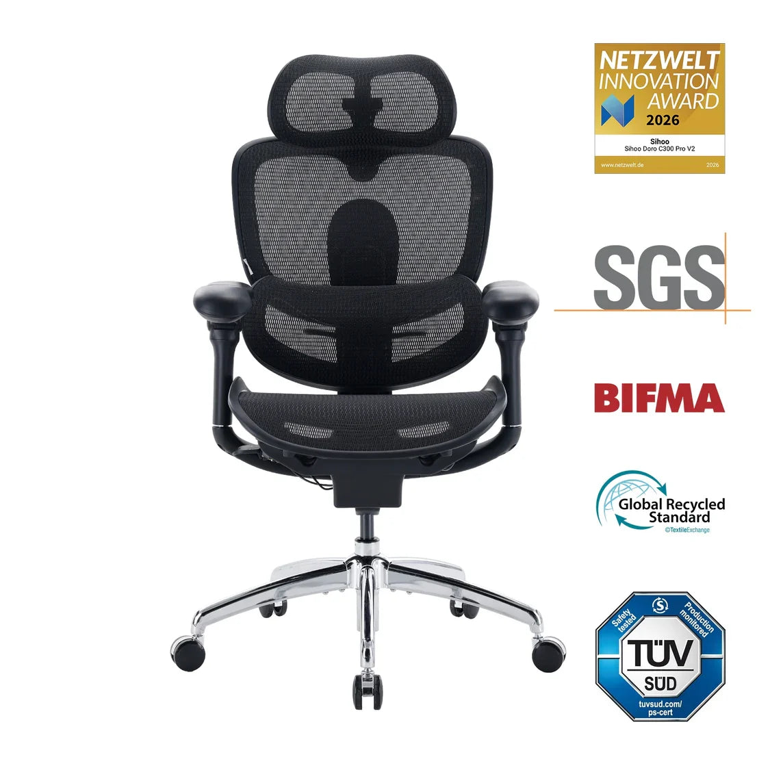 C300 Pro V2 – Fauteuil ergonomique adaptatif full‑body