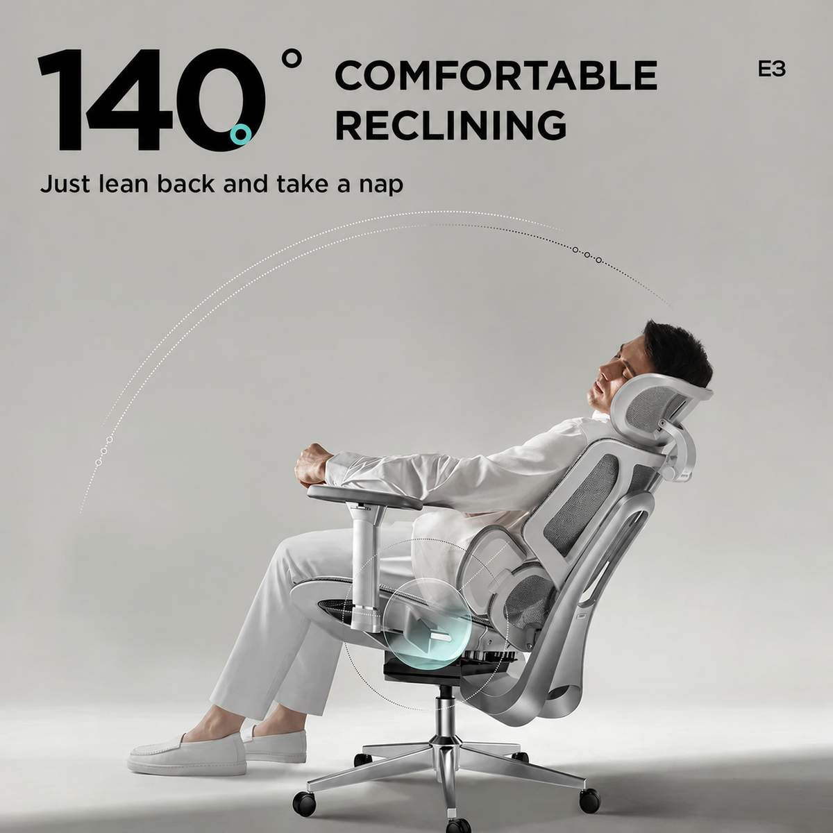 E3 Air Ergonomic Office Chair Without Footrest