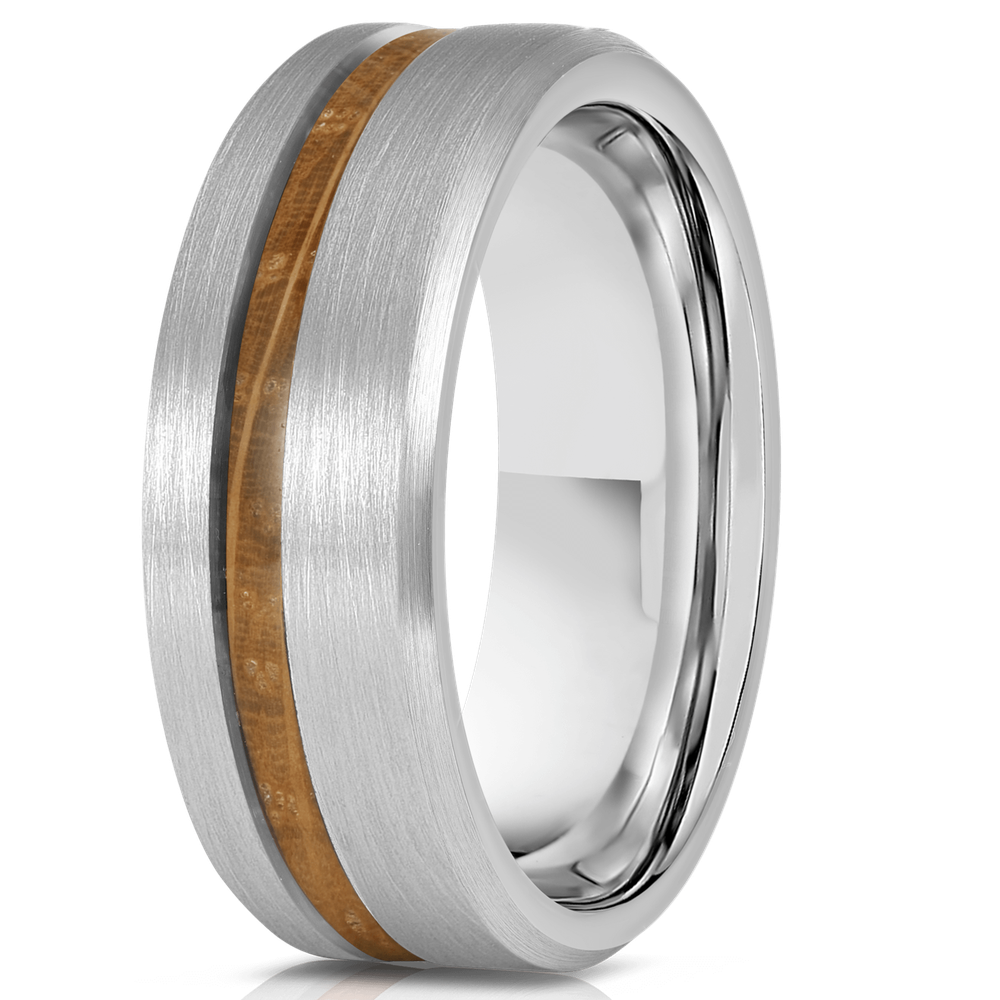 "Artemis"  Whisky x Silver Tungsten Ring