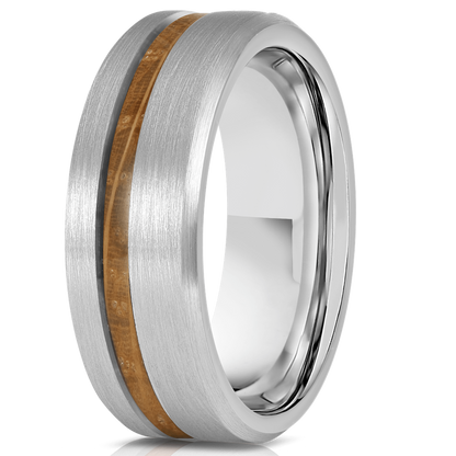 "Artemis"  Whisky x Silver Tungsten Ring