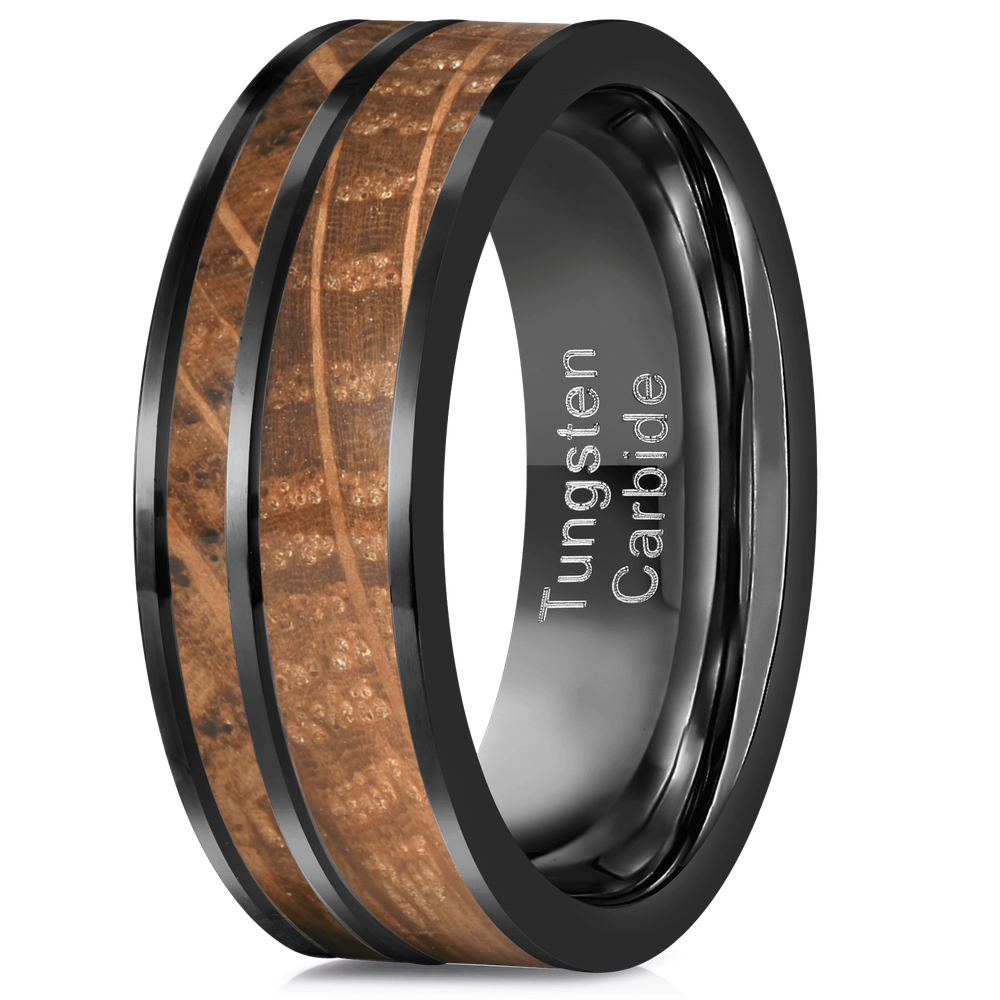 "Atlas"  Whisky Barrel Gunmetal Tungsten Ring