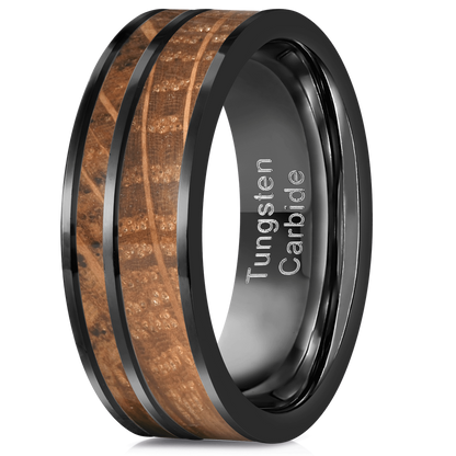 "Atlas"  Whisky Barrel Gunmetal Tungsten Ring