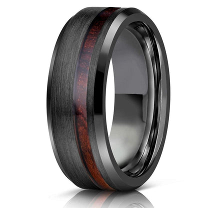 "Artemis"  Ironwood x Black Tungsten Ring