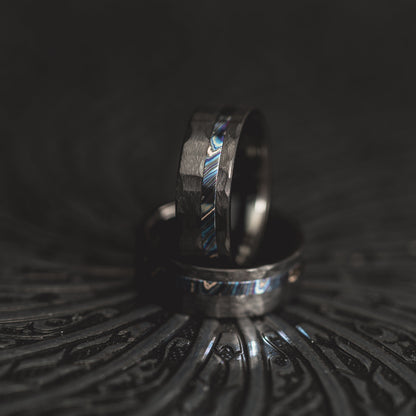 "Vulcan’s Edge" – Black Tungsten with Zircuti Inlay