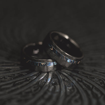 "Vulcan’s Edge" – Black Tungsten with Zircuti Inlay