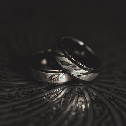 Black "Poseidon"  Steel/Tungsten Ring