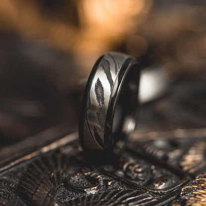 Black "Poseidon"  Steel/Tungsten Ring