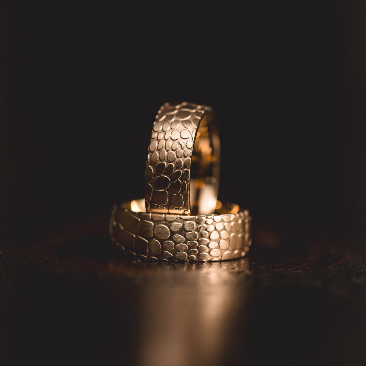 "Quantum Forge" Yellow Gold Superconductor Ring- Steel with 18k Plate - 8mm