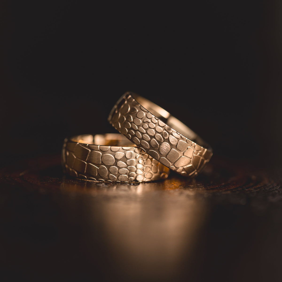 "Quantum Forge" Yellow Gold Superconductor Ring- Steel with 18k Plate - 8mm
