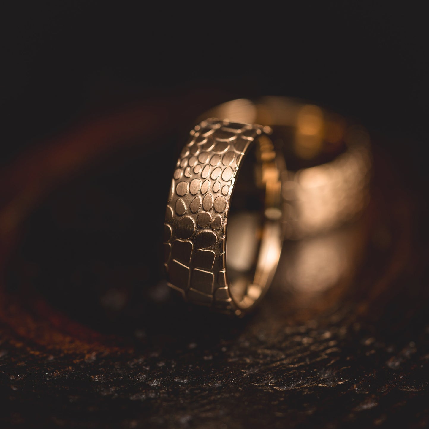"Quantum Forge" Yellow Gold Superconductor Ring- Steel with 18k Plate - 8mm