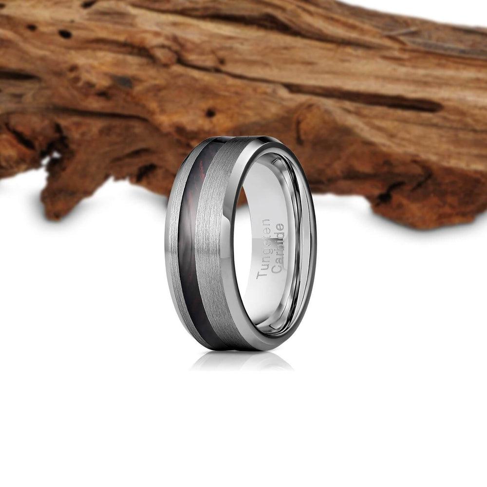 "Artemis"  Ironwood x Silver Tungsten Ring