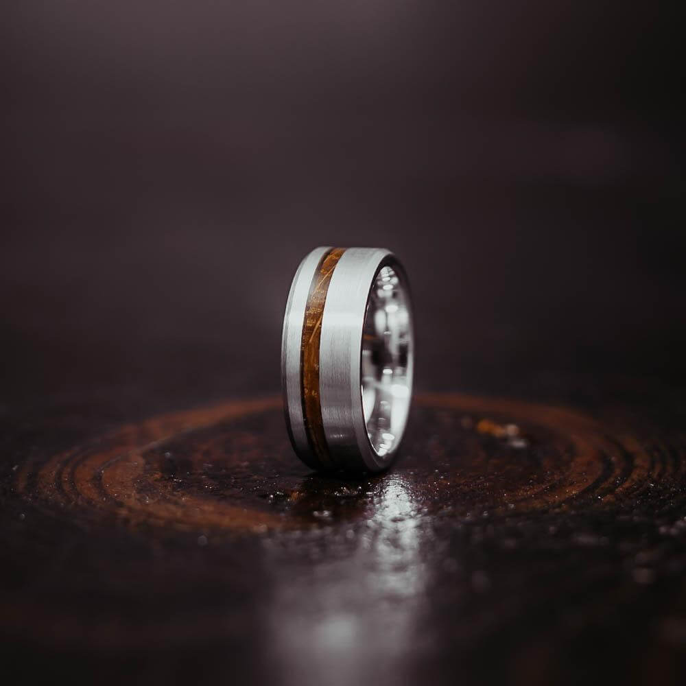 "Artemis"  Whisky x Silver Tungsten Ring