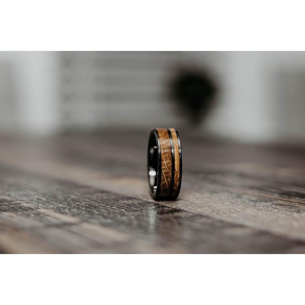 "Atlas"  Whisky Barrel Gunmetal Tungsten Ring