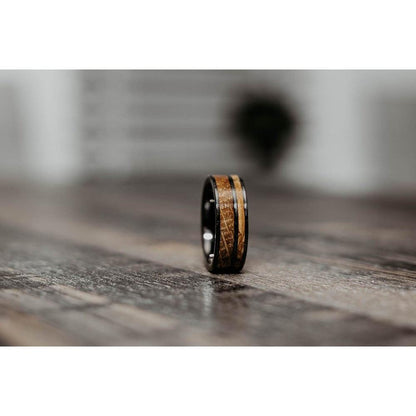 "Atlas"  Whisky Barrel Gunmetal Tungsten Ring