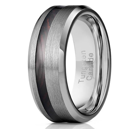 "Artemis"  Ironwood x Silver Tungsten Ring