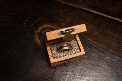 "Dionysus" Sandblasted Rose Gold Tungsten Carbide Ring w/ Meteorite- 8mm
