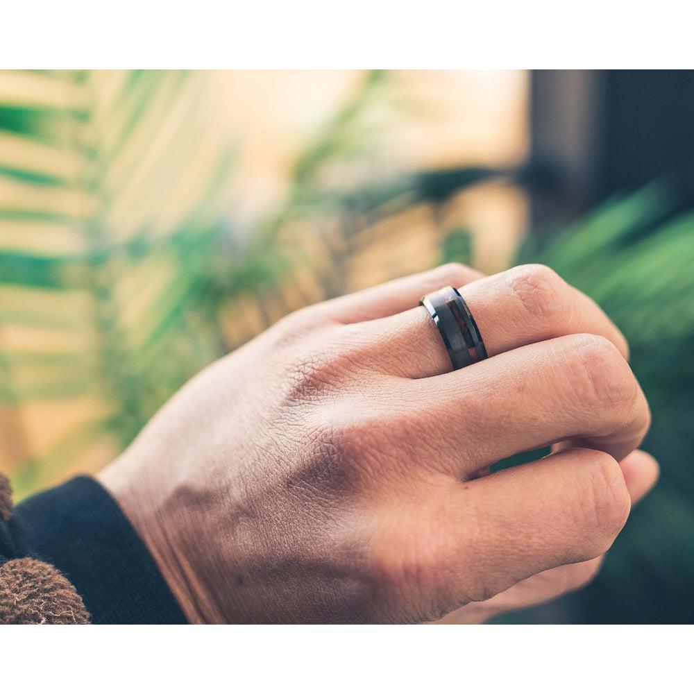 "Artemis"  Ironwood x Black Tungsten Ring
