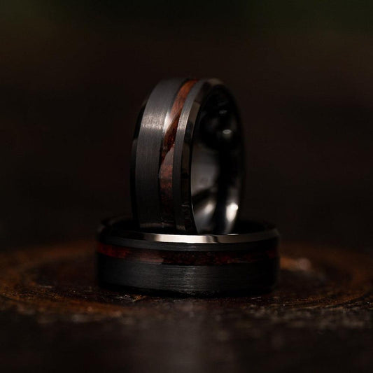 "Artemis"  Ironwood x Black Tungsten Ring