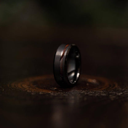 "Artemis"  Ironwood x Black Tungsten Ring
