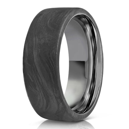 "Athena"  Forged Carbon Fiber/Black Tungsten Ring